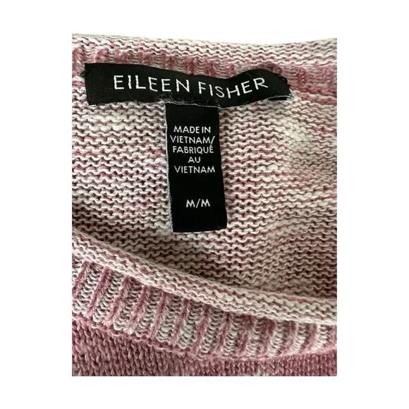Eileen Fisher Sweater Women Medium M Organic Cotton & Linen Pink boho Lagenlook - Picture 13 of 14